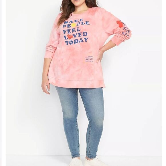 Lane Bryant Make People Feel Loved Today Graphic Sweatshirt Size NWT - Picture 3 of 17